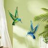 HONGLAND Metal Hummingbird Wall Art 15inch Metal Birds Wall Sculpture Garden Decoration Outdoor Statue Patio Fence Hanging Plaques 2 Pack