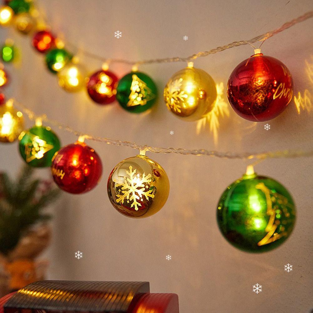 Cosy Christmas Tree Led Fairy Lights Hanging Plastic Colorful Christmas Ball  New Year Home Decor