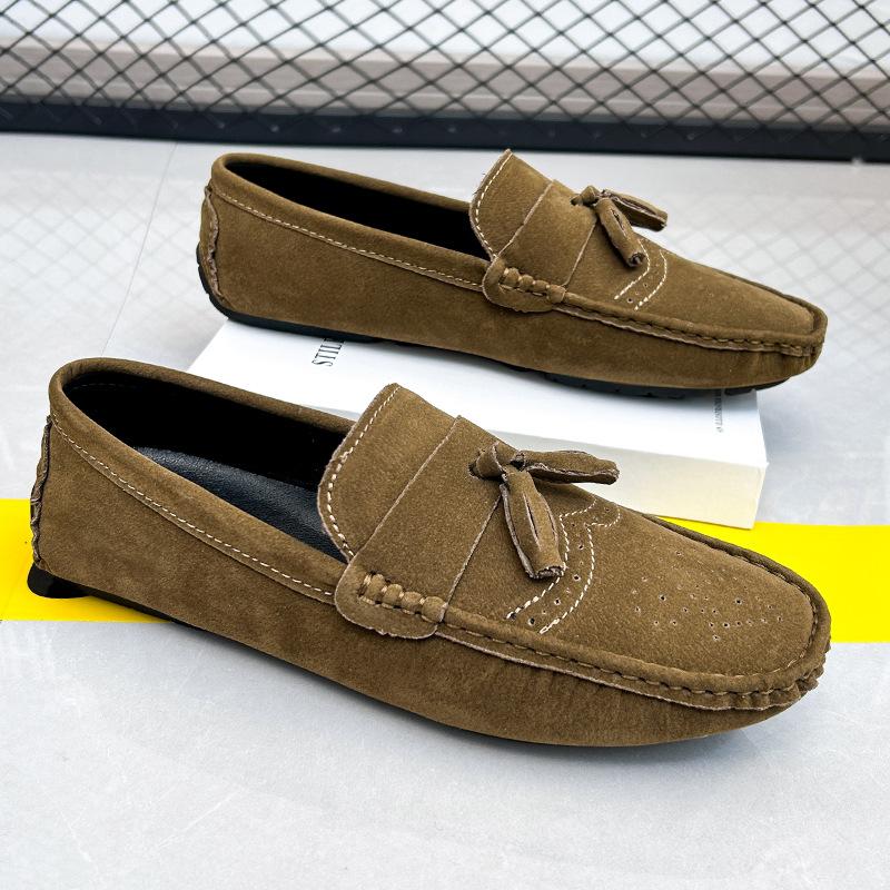 

Large Size Brock Doudou Single Shoes Youth Doudou Shoes Soft Surface Casual Leather Shoes Orange 48 хакі