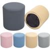 New Solid Color Jacquard Ottoman Cover Round Elastic Square Stool Cover Soft Pouf Stool Cover Home Decor