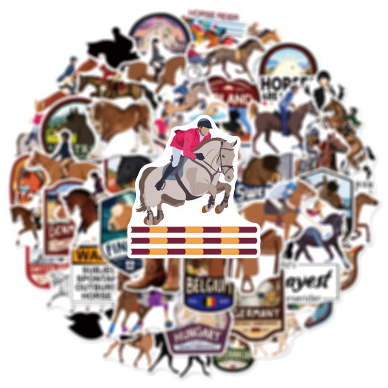 50Pcs Cartoon Cute Galloping Horse Pony Graffiti Stickers Waterproof Decals For Fridge Guitar Laptop Motorcycle Skateboard Toy