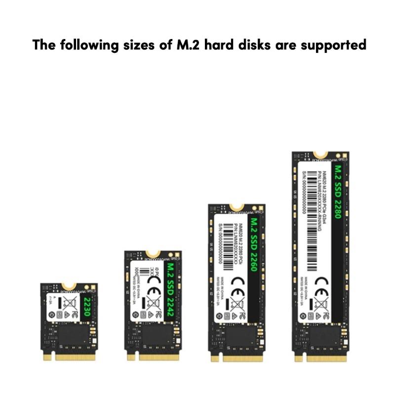 Корпус из алюминиевого сплава NVME SSD для мобильного жесткого диска 2230-2280, корпус с поддержкой ускорения UASP 10 Гбит/с, запись 1000 МБ