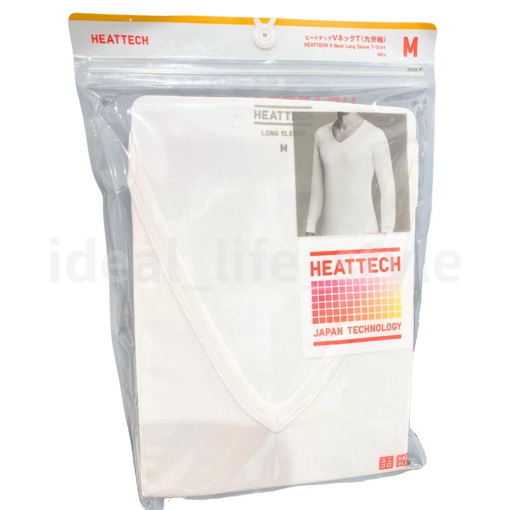 Uniqlo חולצת טי HEATTECH עם צווארון V ושרוולים ארוכים S-4XL שרוולים 9/10 גברים 479440 חדשה עם תג