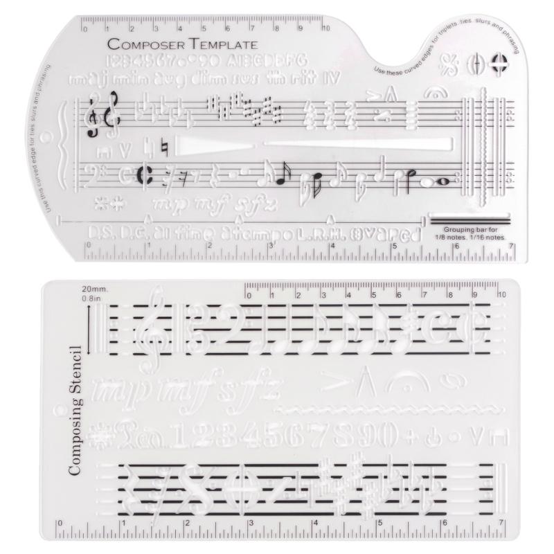Staff Drawing Ruler Song Writer's Composing Template Stencil Song Writer's Composing Notation Tool for Music Notes