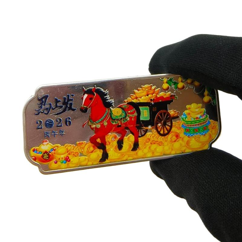 2026 Hästens år Kinesiska mynt Lyckodjur Häst Färgglada samlarmynt Nyårssouvenirmynt Gåva