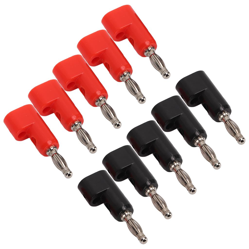 5 Set Solderless Banana Plug Stackable Jack Connector Probe Adapter J.10026 4mm Black Red