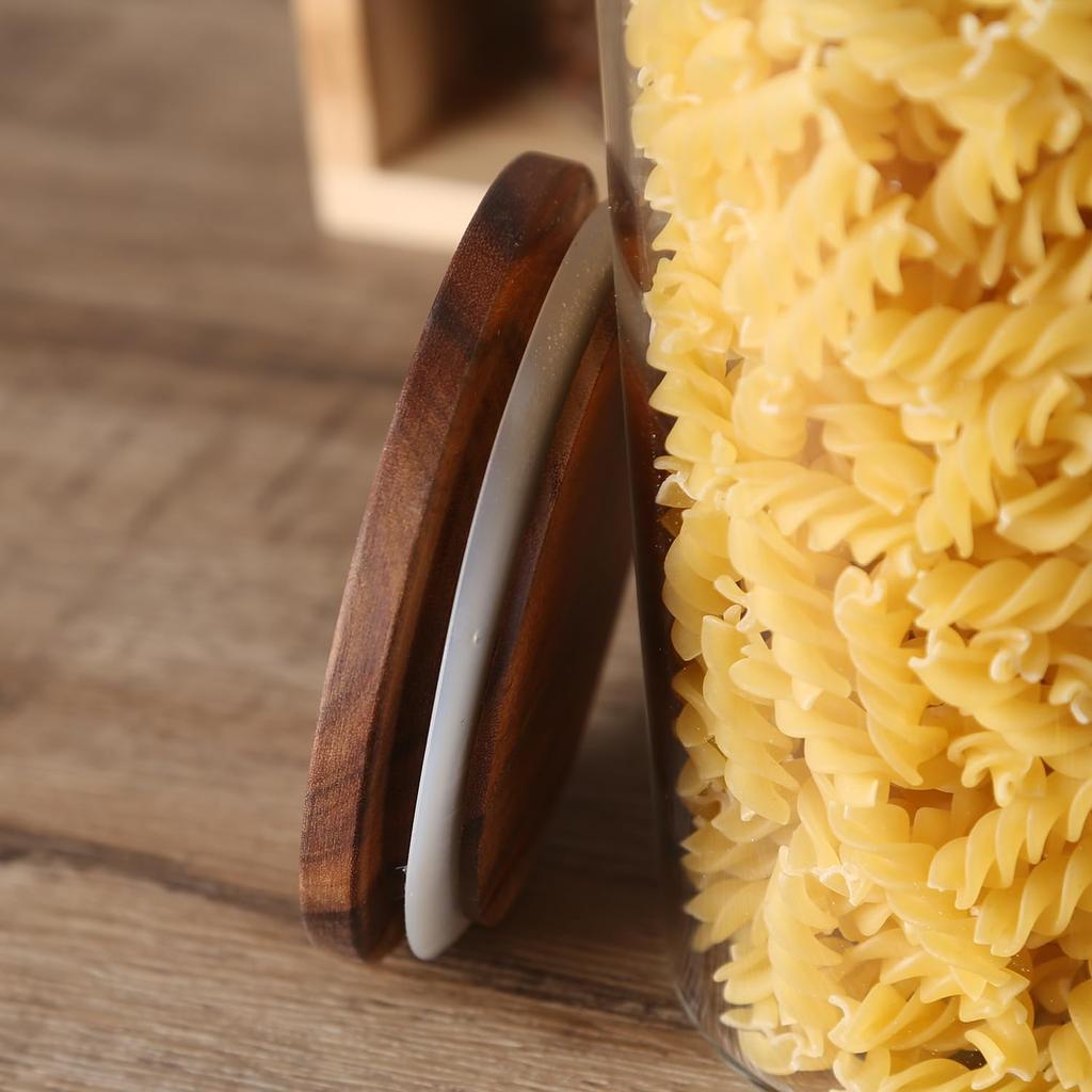 KKC Coffee Bean Storage Airtight Stores Coffee Glass Coffee Measuring Spoon Set of 3 Container, Canister, Coffee, Beans, Nuts, Salt, Shag, Canister,