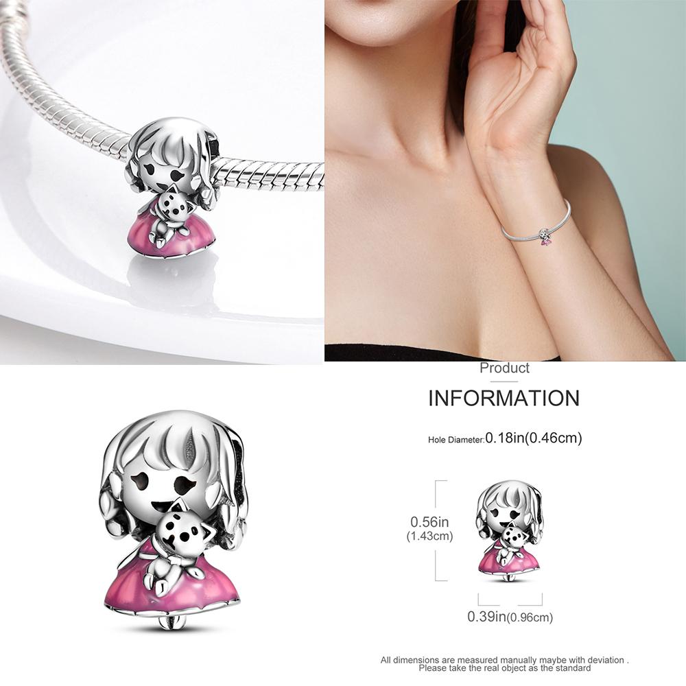 Copper Pink Ballet Skates Girls Charms Fit Original Bracelet Necklace Diy Bead For Women Jewelry Make Gift