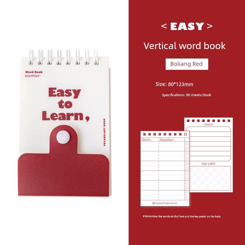 

Мисс Бен Словарь Маленький блокнот Портативная карта памяти Английский Блокнот на кольцах Откидные кармашки Блокнот easy series burgundy red