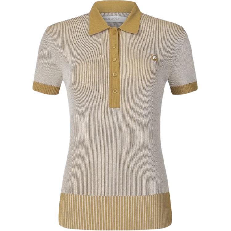 

New FILA Golf Series Shirt Women s Yellow Tree Brown A11W435403F-BN 170/88A/L