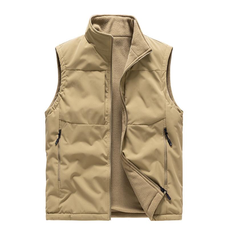 Double Sided Velvet Autumn and Winter Outdoor Workwear Sports Jacket Sleeveless Jacket