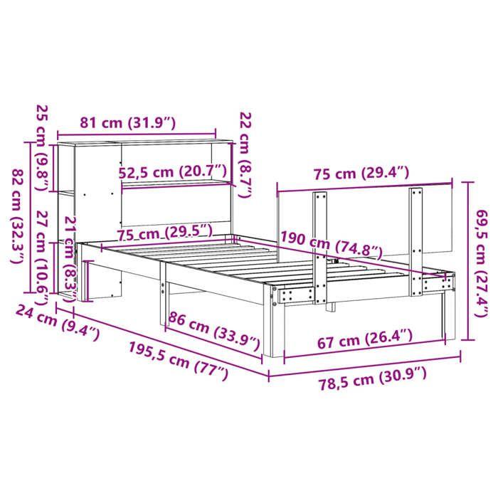 VidaXL Bunk Bed Without Mattress 75x190 Cm Solid Pine Wood 3322642