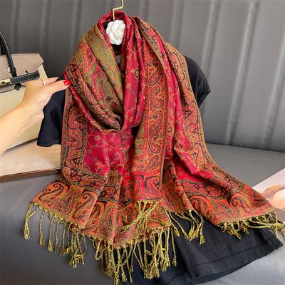 Luxury  Autumn Cashmere Pashmina Shawl Lady Wrap Warm Winter Scarves Design Print Female Foulard Cotton Stoles Scarf