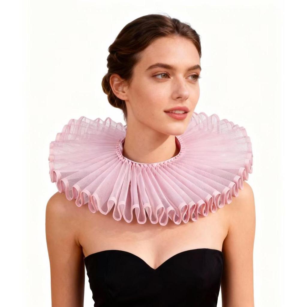 Aristocratic Literary Fake Ruff Collar - Colorful Retro Exaggerated Portrait Prop