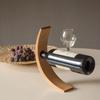 Moderne bar Balansert vinflaskestativ i tre Winery Club Utstillingsstativ Dekorasjon Hjem Kreativ hengende bambus vinflaskestativ