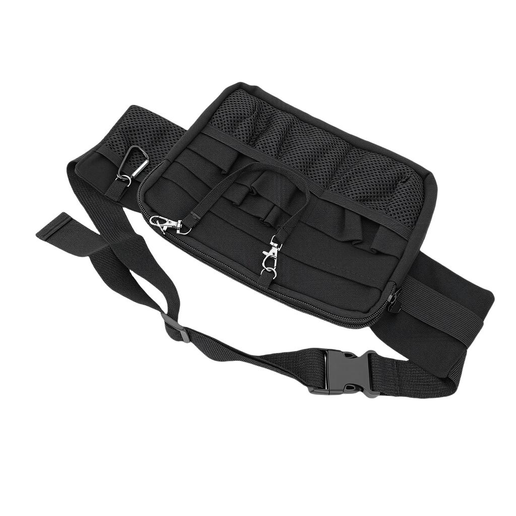 Sacoche de Nurse Multi-Compartiments Ceinture Réglable Portable Compacte Ceinture de Taille d'Infirmière Noir