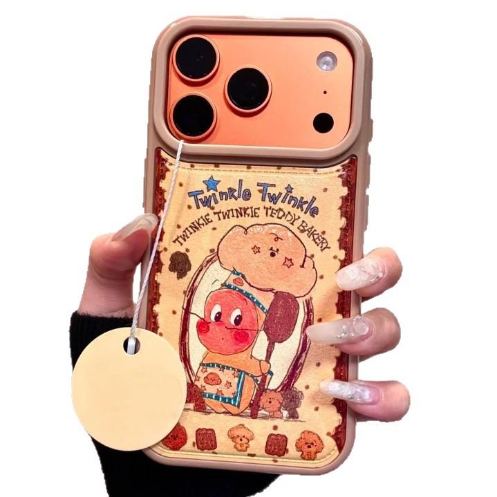 Cake Baking Star People Suitable for Apple 16/17promax Mobile Phone Case IP15 Drum Bag Leather Pattern 14Pro Large Hole
