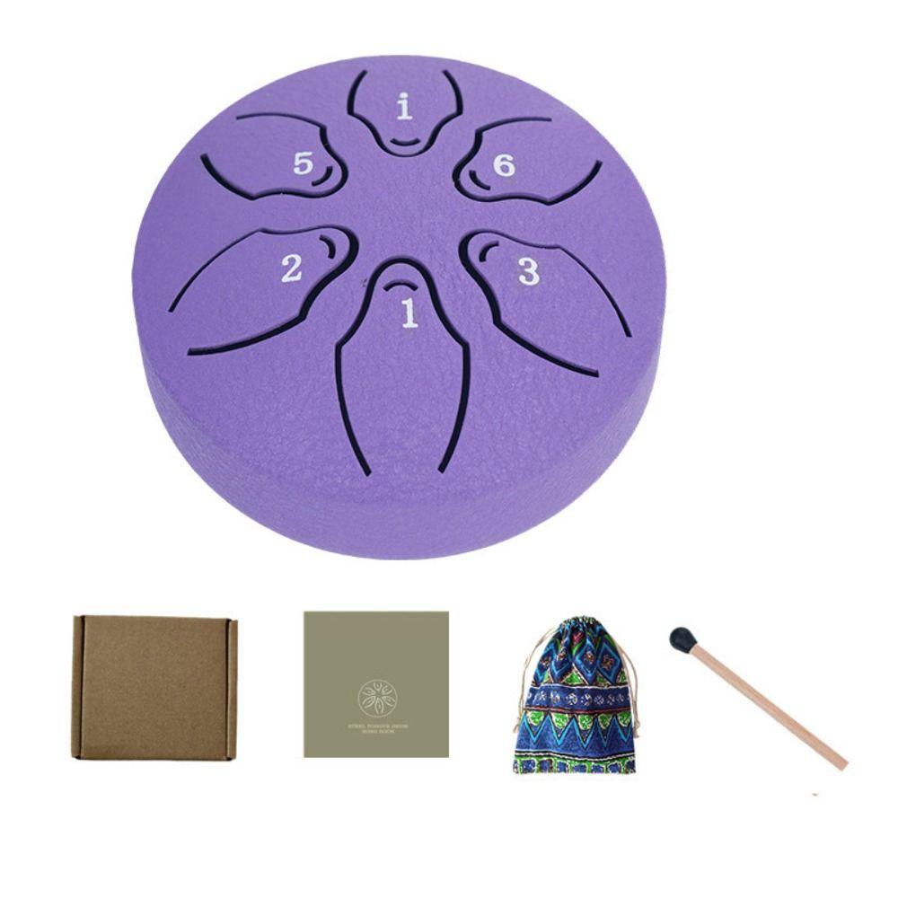 3 Inch Mini Hand Pan Drums 6-Tone Meditation Drum Steel Tongue Drum Set  Beginner