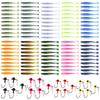 120 buc Cap de jig pentru pescuit cu momeală moale 4cm 0.8g Set de cârlige cu paletă spinner Bass Păstrăv Biban Wobbler Momeală Momeală pentru pescuit Echipament
