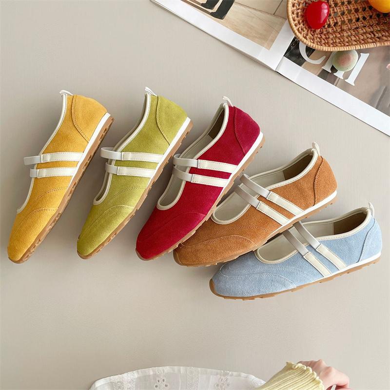 Fashion IPPEUM Ballet Sneakers Flats Round Toe 2025 New Red Ballerina Shoes Woman