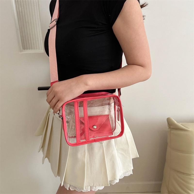 Przezroczysta i Modna Koreański Styl Casualowa Torba Wiosenna Nowa Modna Ins Jednoramienna Crossbody Torba Jest Popularna