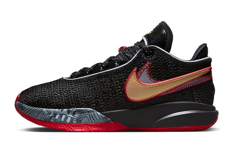 Nike LeBron 20 Black University Red GS DQ8651-001 36