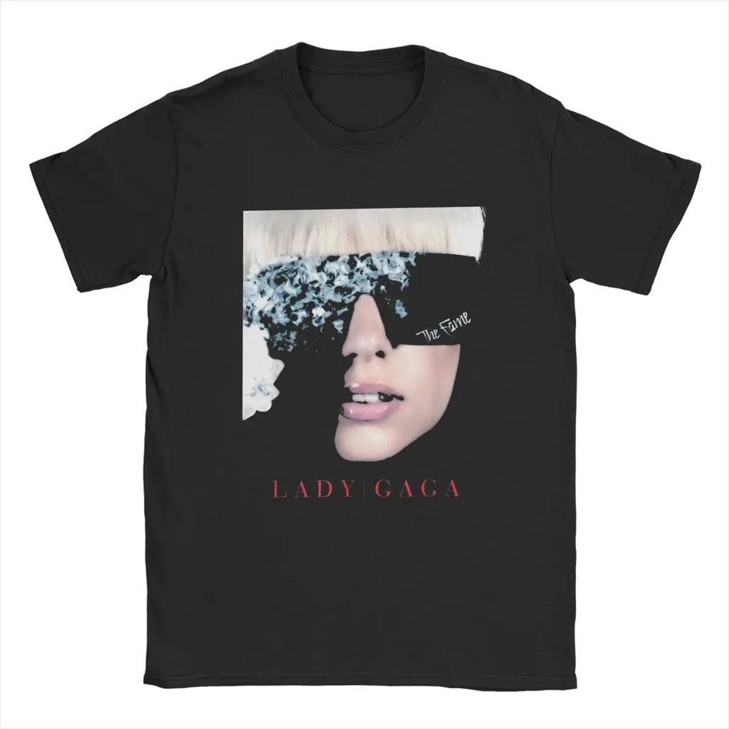 Mens Official Lady Born This Way T Shirt Singer Rock Gagas Cotton Merchandise Cool Short Sleeve Crew Neck Tees Adult TShirts