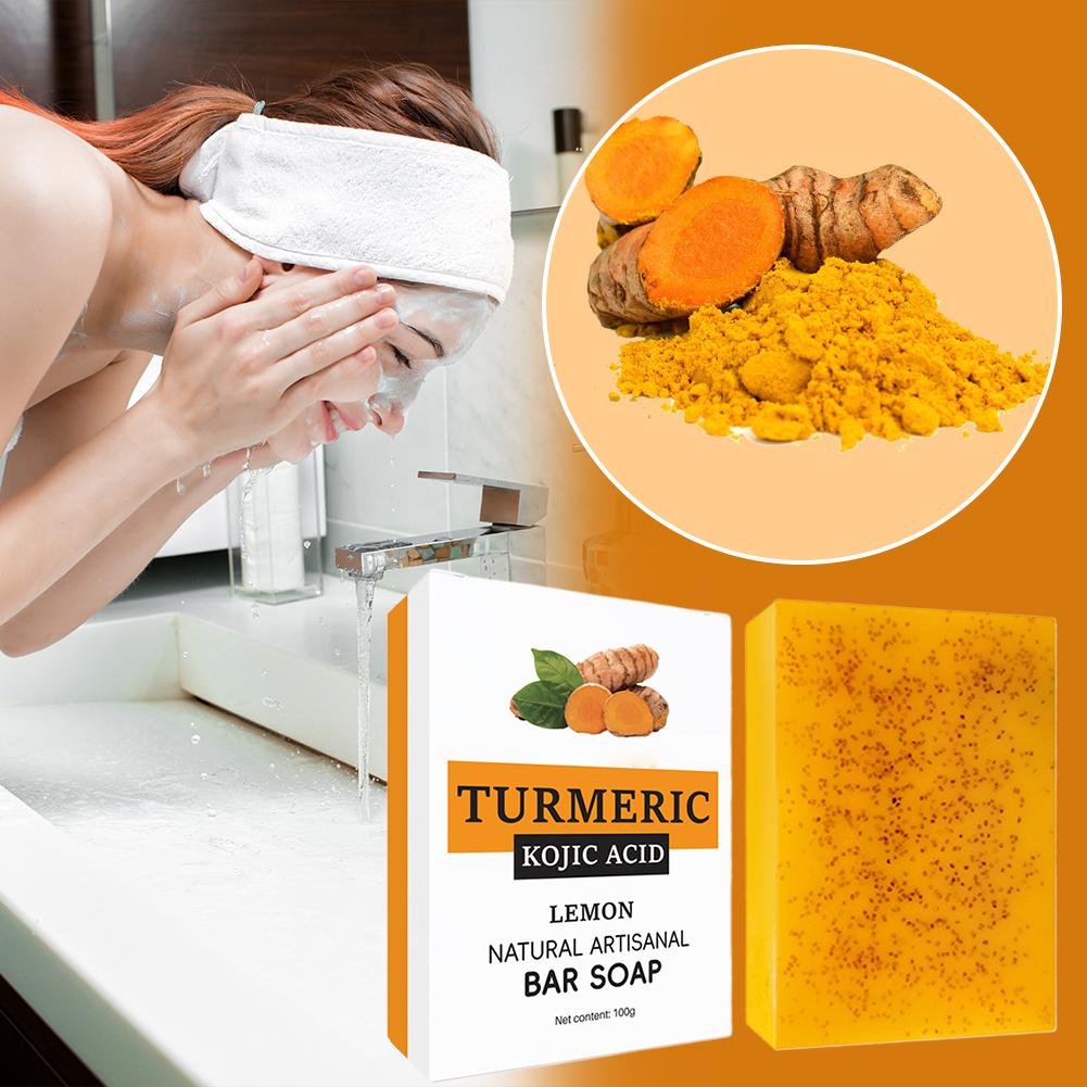 100g Turmeric Kojic Acid Soap For Dark Spot Moisturizing For Face & Body Natural Cleansing Soap For Oily & Dry Care