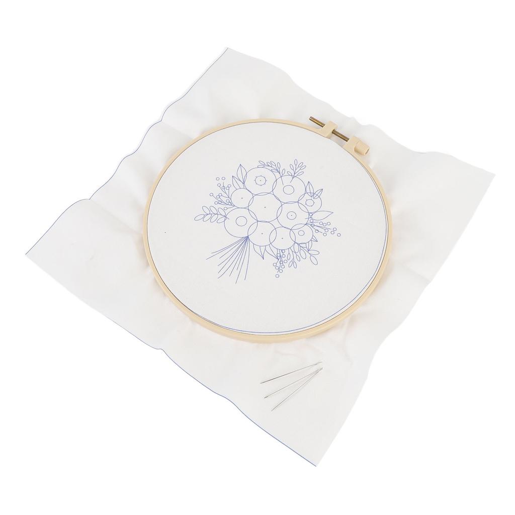 Kit de Începător pentru Broderie Florală Șurub Reglabil Cercuri de Broderie cu Model Imprimat și Instrumente de Înfilare f