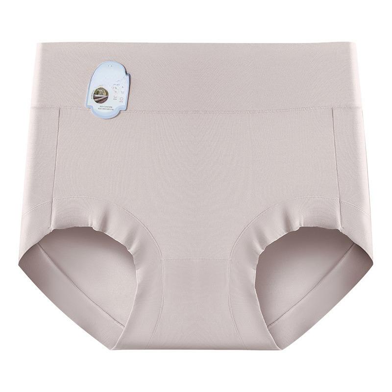 Large Size Lady Spring and Autumn Maintenance Mulberry Silk Antibacterial Crotch High Waist Abdominal Wrap Hip Briefs