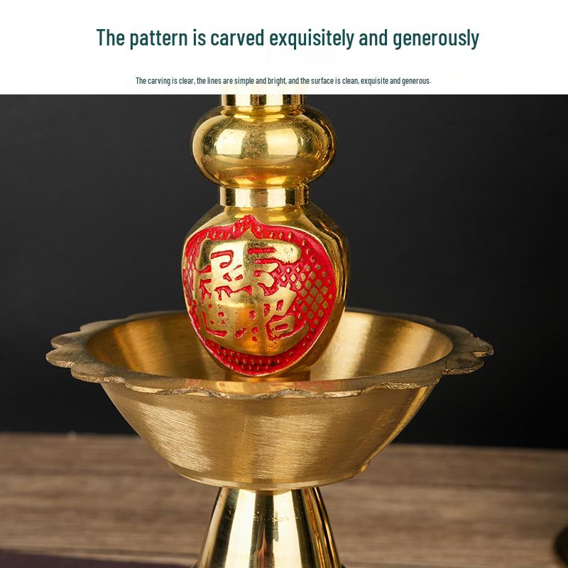 Retro Pure Copper Candlestick for Spring Festival or Weddings