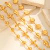 Trendy Conch Shell Cross Water Drop Bracelet for Women,Gold Plated Stainless Steel Chain Bracelets,Beach Holiday Jewelry Gifts
