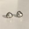 925 Silver Heart Small Stud Earrings For Women Wedding Luxury Jewelry Accessories Trend Jewellery