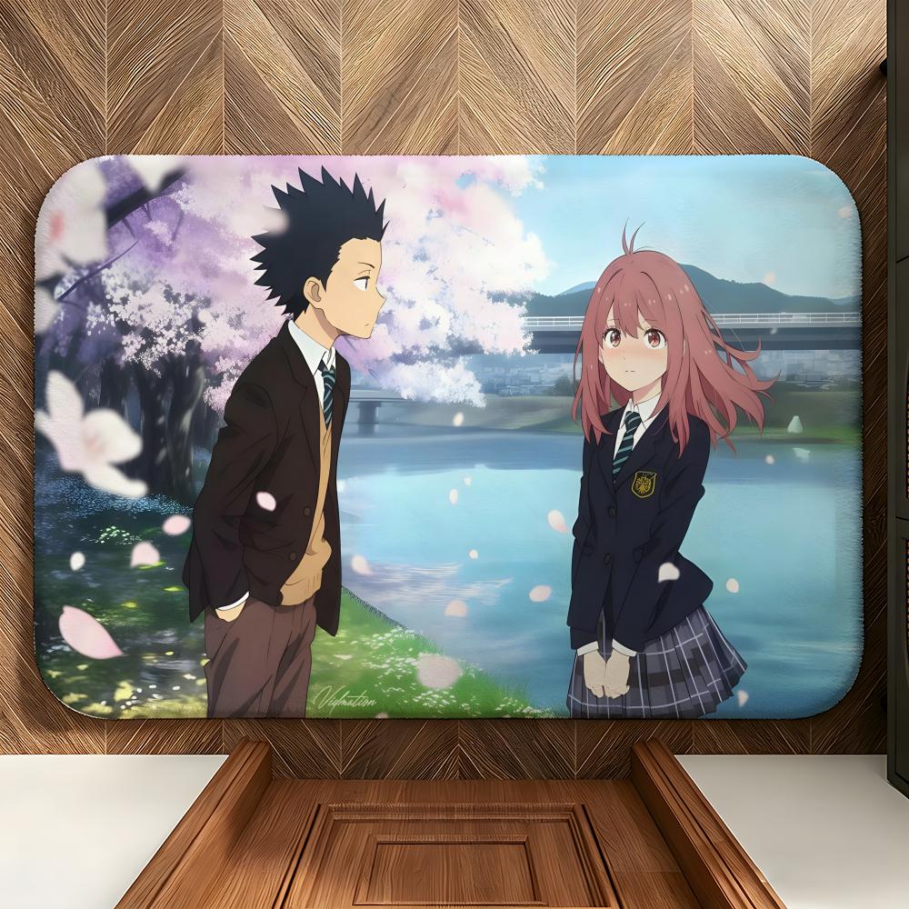 Anime A-A S-Silent V-Voice Floor Mat Soft Flannel Floor Mat Suitable for Entryways, Living Rooms, Bedrooms, and Bathrooms