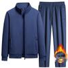 Tuta sportiva da uomo in pile stile coreano con maniche lunghe e pantaloni slim in cotone
