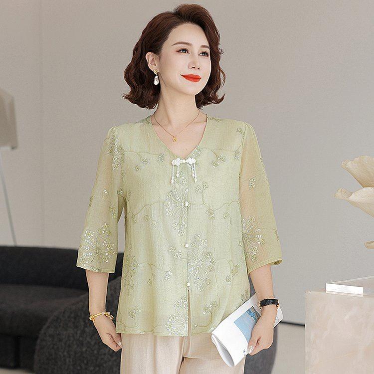 Chic Summer Seven-Sleeve Top for Women Over 50