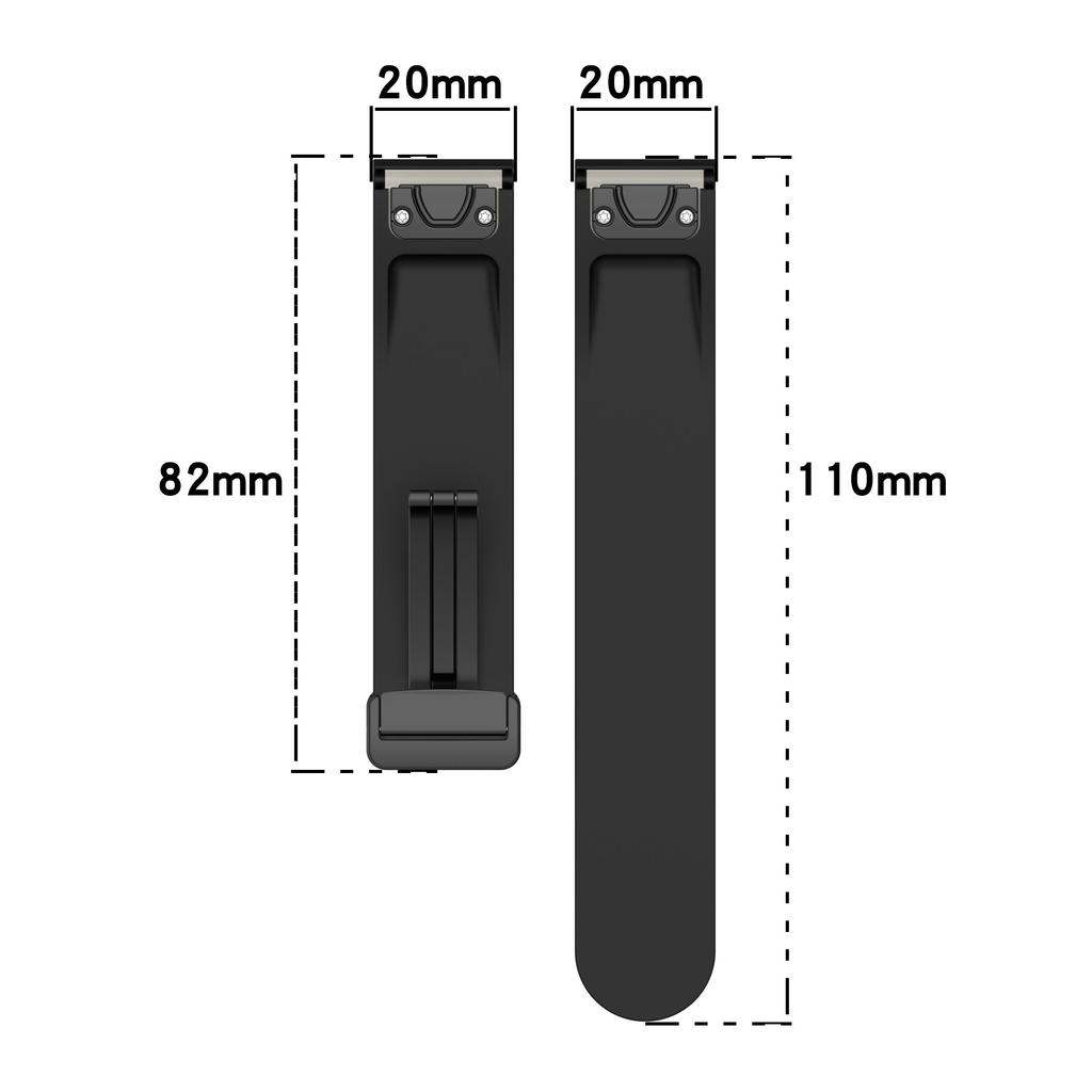 For Garmin Fenix 7S/6S Pro/5S Plus/Instinct 2S Silicone Watch Bands Silver Buckle 20mm Magnetic Strap