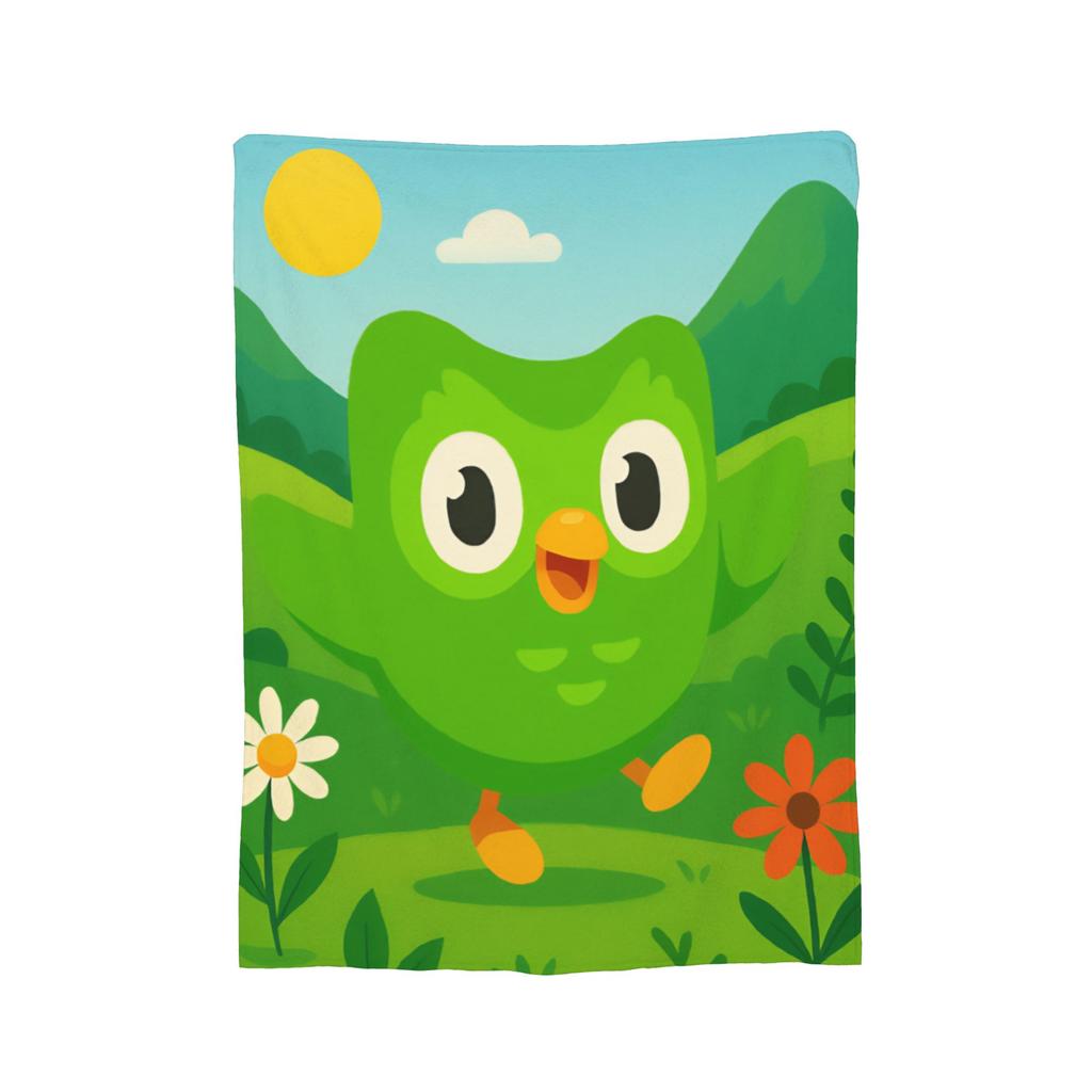 Cute Duolingos Owl Blankets Flannel Duo Warm Throw Blanket for Home Couch Bed Rug