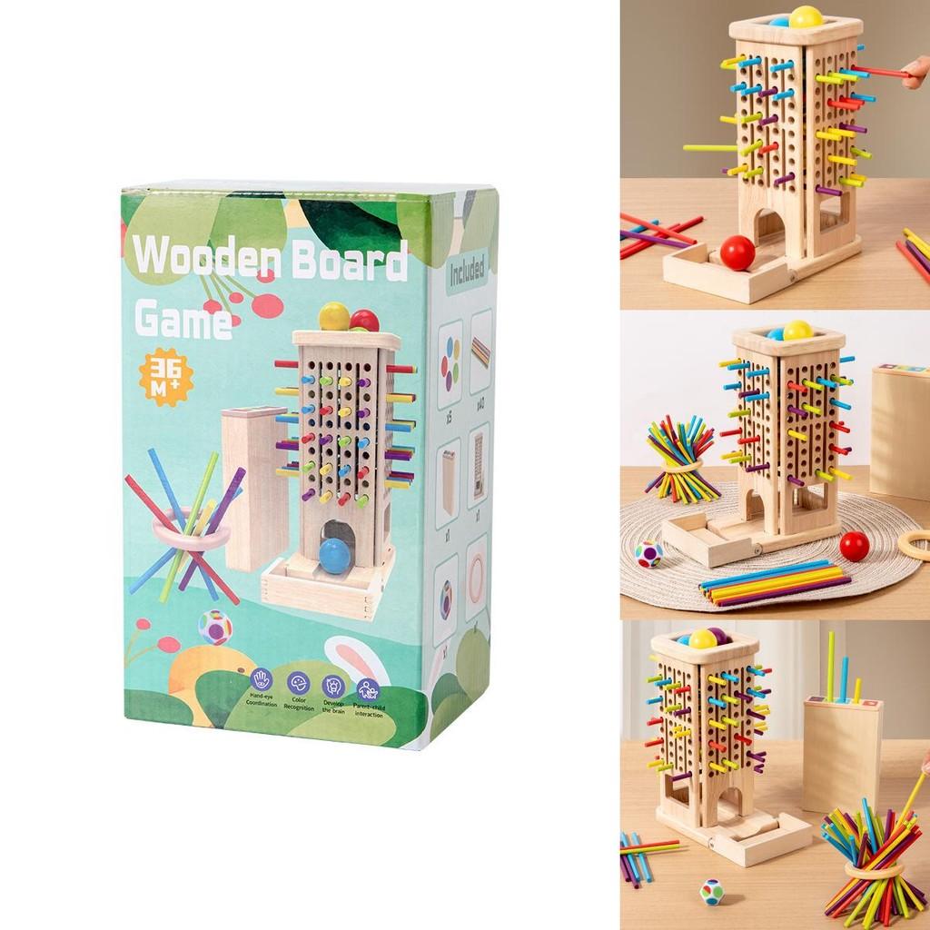 Wooden 3in1 Stack And Roll Dice Game For Family Fun And Brain Development