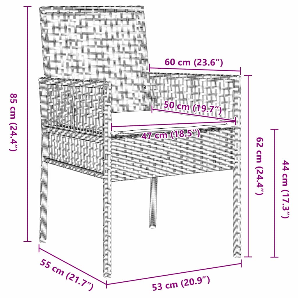 Garden Dining Set 5 pcs Light Grey Poly Rattan