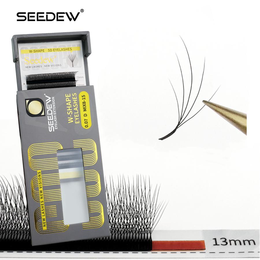 SEEDEW Cílios Postiços em W Wispy 5D Pré-feitos Volume Natural