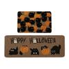 Halloween Kitchen Scary Pumpkin Design Stain Easy Clean Doormat for Holiday Decor