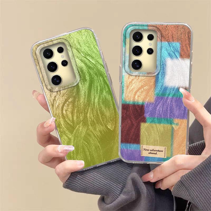 For Samsung Galaxy A56 A15 A25 A55 A35 A16 A26 A36 S24 S25 Plus Ultra 5G Phone Case Feather Gauze Rainbow Butterfly Bumper Cover