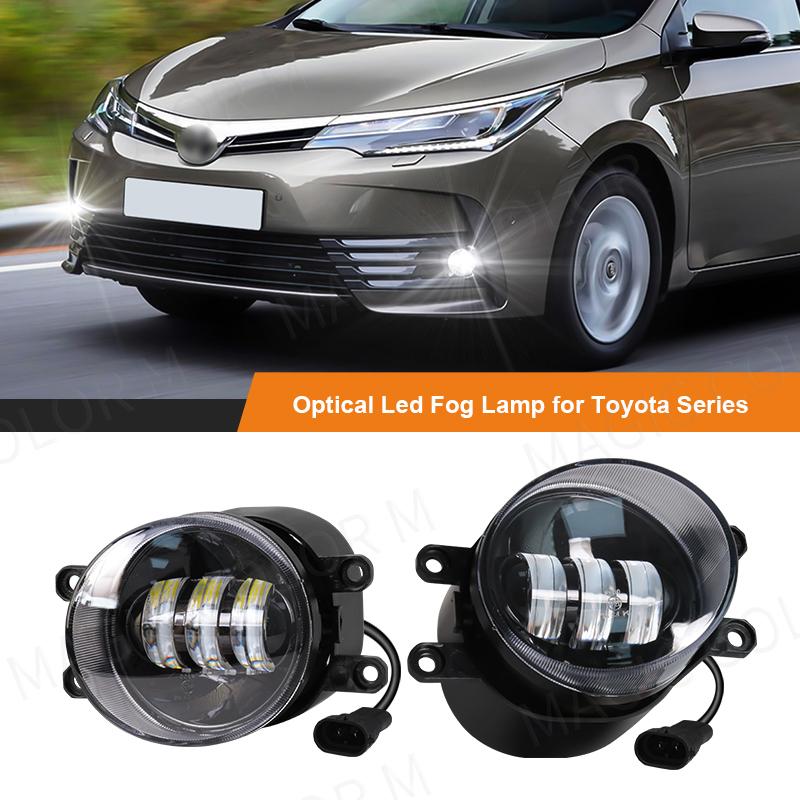 LED Nebelscheinwerfer für Toyota Corolla Camry Yaris RAV4 Prius CHR Hilux Lexus DRL Tagfahrlicht 3,5 Zoll Weiß Gelb