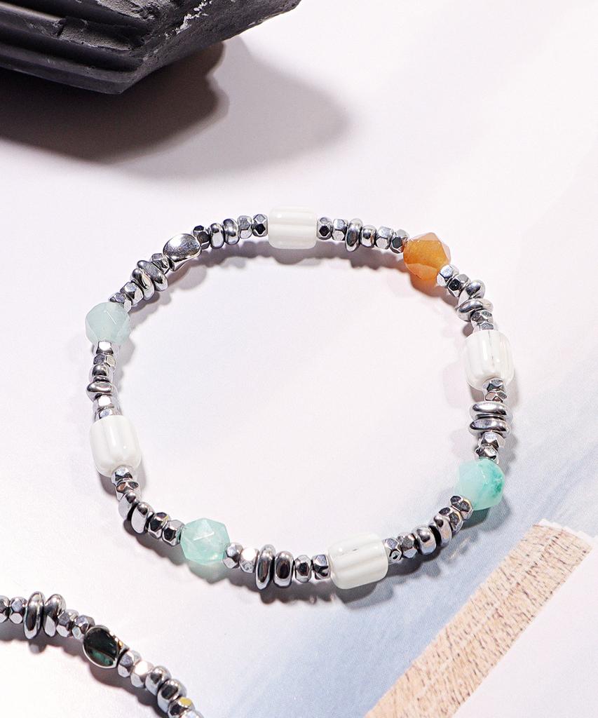 Polalita Mint Amazonite Hematite Bracelet (Plt-Br-132_Mt)