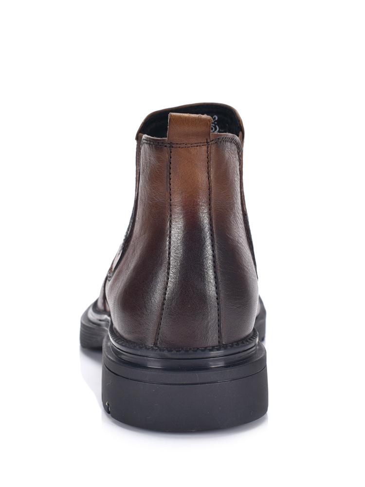 Men's Genuine Leather Chelsea Boots - Velvet Lined, Breathable, Trendy Mid-Top Martin Style