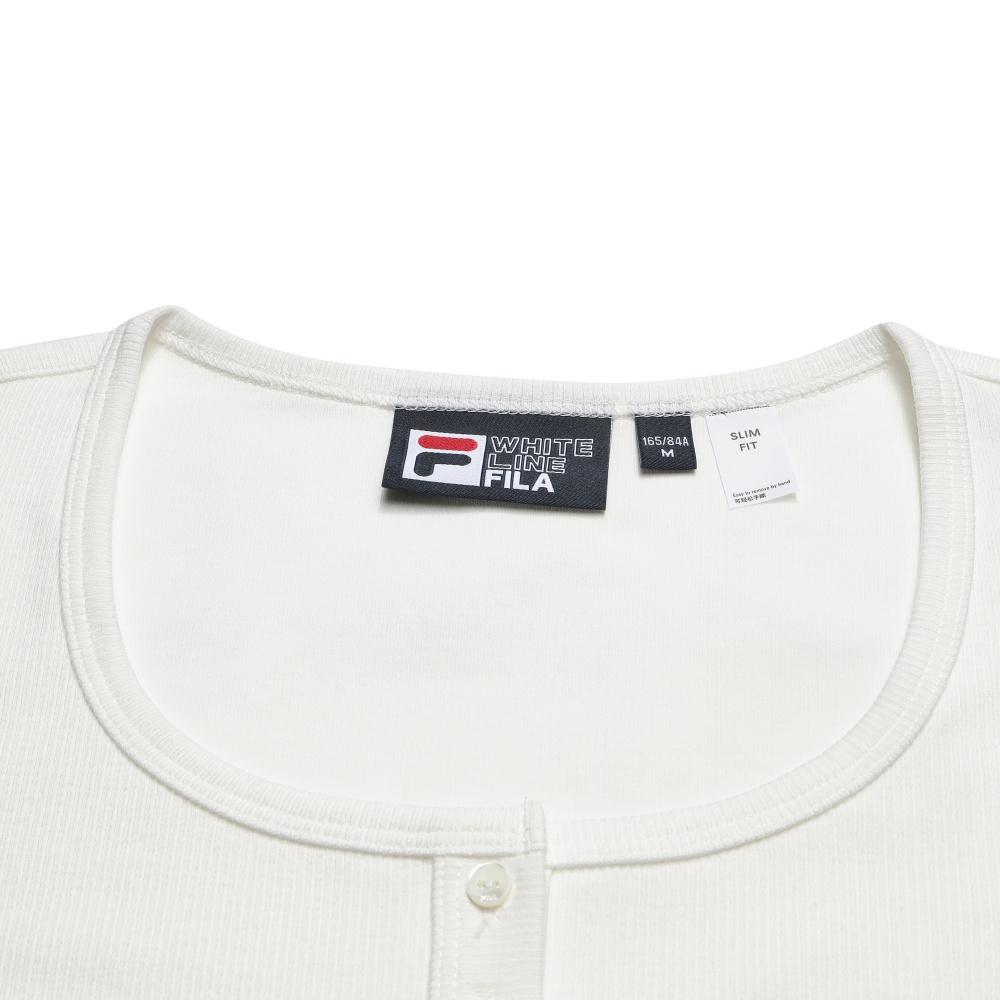 Fila Original Simple Solid Color Embroidered T-Shirt Women Tops Cloud-White F11W629113FWT