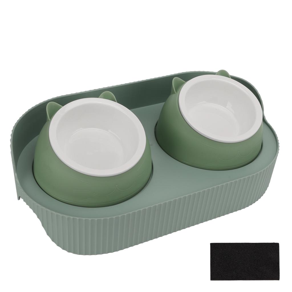 Ceramic Pet Bowl Set Food Grade Anti Splash Double Food Water Bowls for Cats Dogs Kittens and