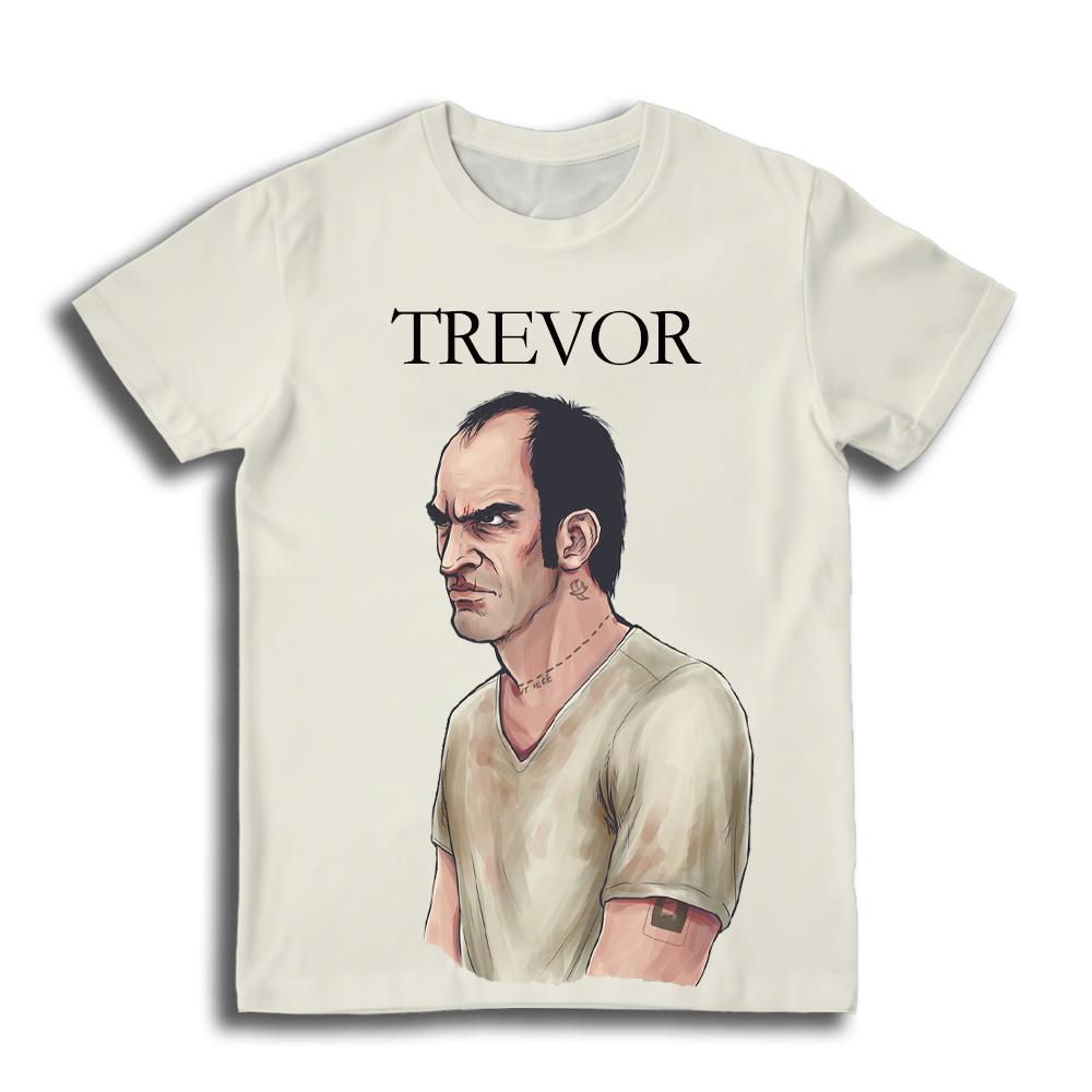 Three Men's Game Printed T-Shirt Fun Outlaw Trevor Philips Unhinged Chaos Graphic T-Shirts Street Hip Hop Trendy Loose Tops