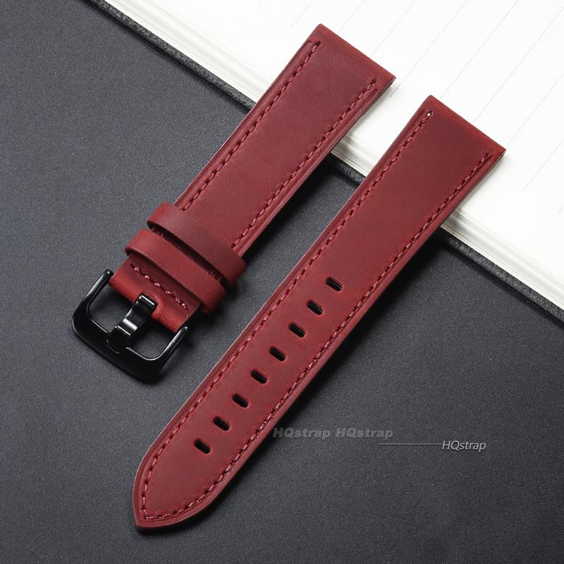 Leather Watch Strap 18mm 20mm 22mm 24mm Universal Cowhide Watch Belt Vintage Black Blue Brown Watchband Women Men Accessories